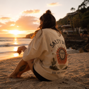 Sunset Boxy Cotton T-Shirt
